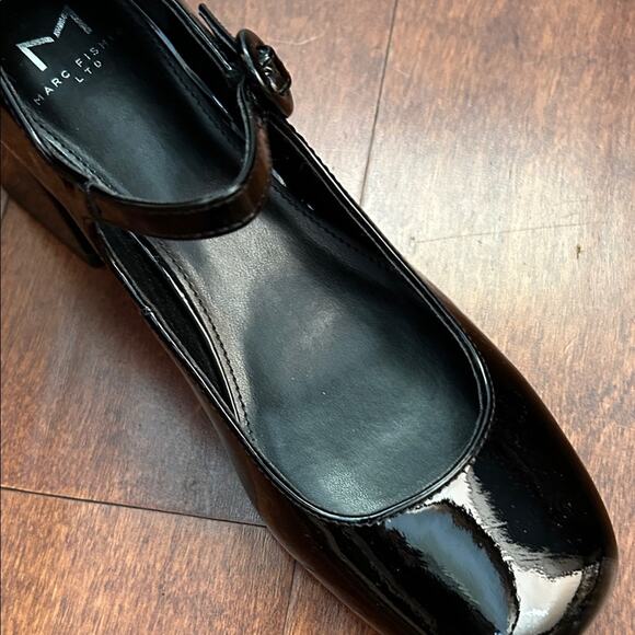 Marc Fisher LTD Nessily Mary Jane Pumps, Black Patent Leather, Size 8 - Picture 8 of 16